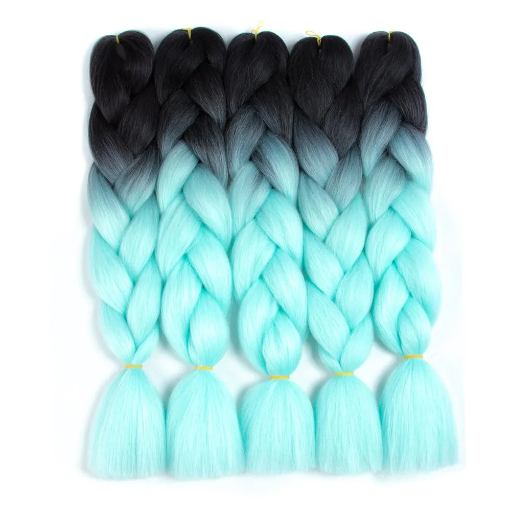 Ombre Synthetic Kanekalon Braiding Hair Crochet Braids False Hair Extensions