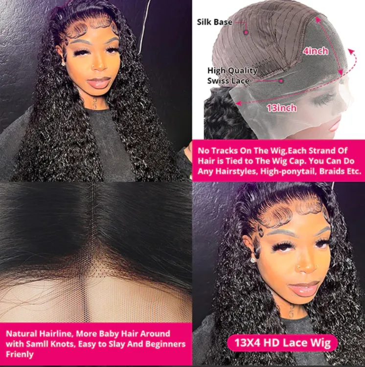 Glueless 30 Inch Water Wave Human Hair Wigs 13x4 13x6 Lace Front Wig Wet And Wavy Hd Lace Wigs Pre Plucked