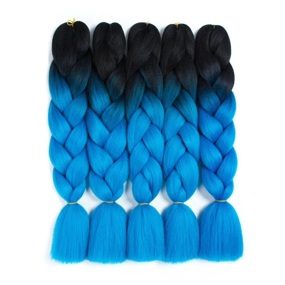 Ombre Synthetic Kanekalon Braiding Hair Crochet Braids False Hair Extensions