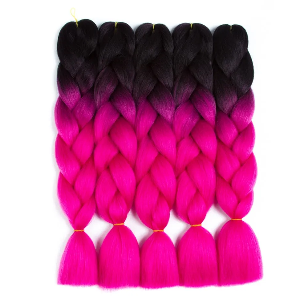 Ombre Synthetic Kanekalon Braiding Hair Crochet Braids False Hair Extensions